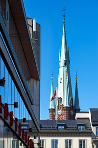 View of Klara Church in central Stockholm on a sunny day by Marco Brivio