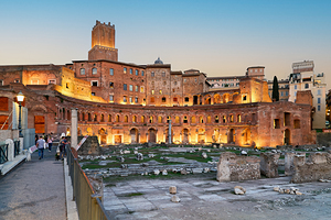 Exploring trajans market at fori imperiali in rome italy