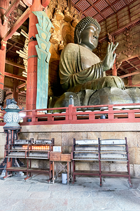 Great Buddha Hall at Todai ji temple in Nara Japan invites visi