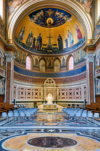 Interior view of Archbasilica Cathedral in Rome Lazio Italy