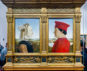 Federico da Montefeltro and Battista Sforza facing each other