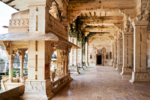 Decorations and paintings in Taragarh Fort in Rajasthan India