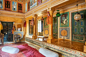 Traditional house design seen in Mandawa Rajasthan Shekawati reg