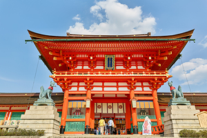 People visit Fushimi Inari Taisha Shrine in Kyoto Japan