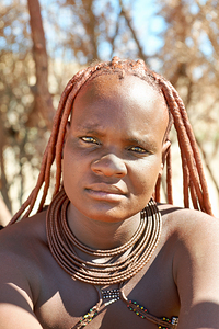 Portrait of a Himba woman from the Kunene region of Namibia