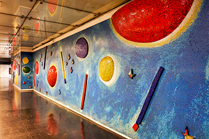 Artwork at metro subway station in Naples Campania Italy