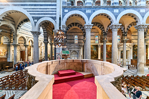Pulpit by Giovanni Pisano inside Pisa Cathedral in Tuscany