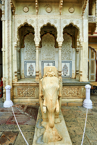 Visit to City Palace in Jaipur Rajasthan with elephant statue