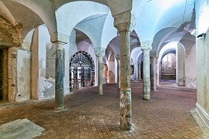 Exploring the crypt of the Norman Cathedral in Gerace Calabria