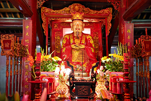 Statue in a temple in Hanoi Vietnam during the day