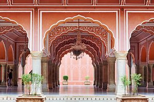 Visit to City Palace in Jaipur Rajasthan during a sunny day