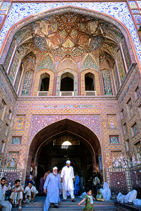 People visiting Wazir Khan Mosque in Lahore Pakistan