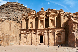 Visit to Ad Deir at Petra archaeological site in Jordan
