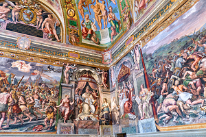 Explore Raphael rooms in Vatican Museums in Rome Italy