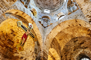 Interior view of Cappella di San Cataldo in Palermo showing the  by Marco Brivio