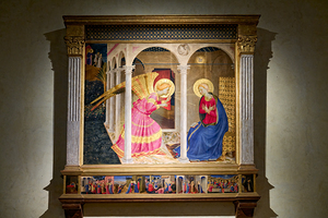 Cortona altarpiece by Angelico depicts the Annunciation