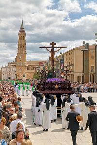 Procession during Easter Holy Week in Zaragoza Spain
