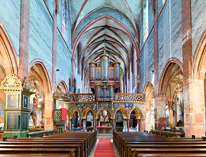 Interior view of Saint Pierre le Jeune church in Strasbourg
