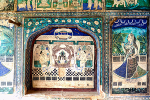 Decorations and paintings at Taragarh Fort in Bundi Rajasthan