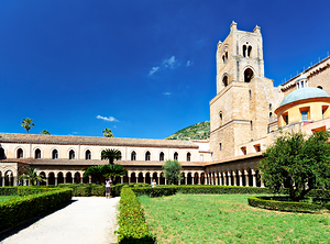 Visit to Duomo di Monreale in Palermo Sicily on a sunny day