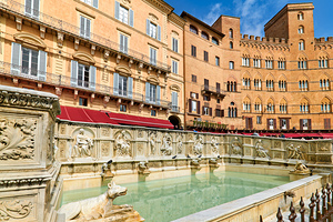 Fountain at Piazza del Campo in Siena Tuscany Italy