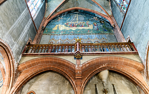 Historic interior of Saint Pierre le Jeune church in Strasbourg