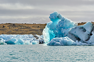 Visit to Jokulsarlon glacier lagoon in Iceland during the day