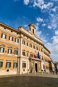Palazzo Montecitorio stands as seat of Italian Parliament in Rom