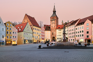 Exploring Hauptplatz square in Landsberg am Lech on the Romantic
