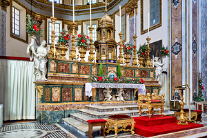 Visit to San Paolo Maggiore basilica church in Naples Campania I