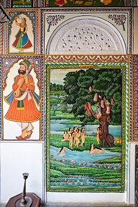 Decorated house in Mandawa Shekawati region of India