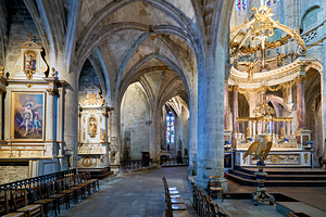 Basilica of St Saviour interior in Dinan Brittany France