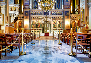 Visit to Mitropolis Cathedral in Athens Greece during daylight h