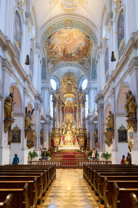 Visit to St. Peters church in Munich Bavaria during the day