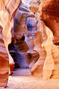 Exploring Antelope Slot Canyon in USA during the day