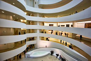 Visitors explore the Solomon R. Guggenheim Museum in Manhattan