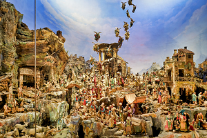 Nativity scene displayed in Certosa di San Martino in Naples It