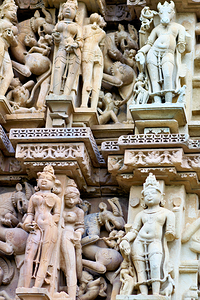Hindu temples of Khajuraho in Madhya Pradesh show intricate carv