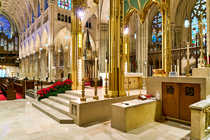 St. Patricks Cathedral interior in Manhattan during holiday sea