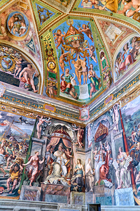Frescoes in the raphael rooms at vatican museums in rome