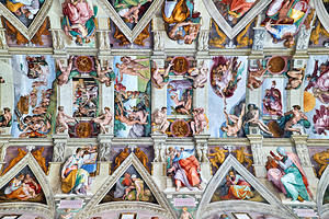 Michelangelo ceiling painting at Vatican Museums in Rome