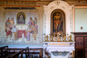 Historical paintings in San Niccolo church in Cortona Italy