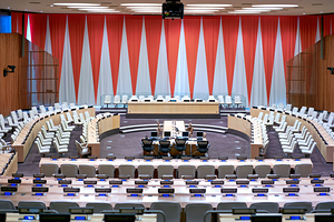 Meeting space in headquarters of United Nations in New York City