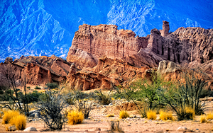 Red rock formations in Calchaquí Valleys near the Andes mountai by Marco Brivio