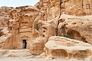 Exploring Little Petra archaeological site in Jordan