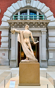 Perseus holds Medusas head at Metropolitan Museum of Art in New