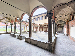 Santa Maria alla Fontana church cloister in Milan Italy with a