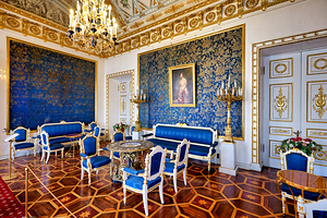 Yusupov Palace interior in St. Petersburg displays blue decor