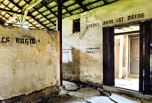Inside the barracks at Auschwitz concentration camp in Krakow