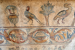 Mosaics showing scenes and figures in the Apostles Church of Mad